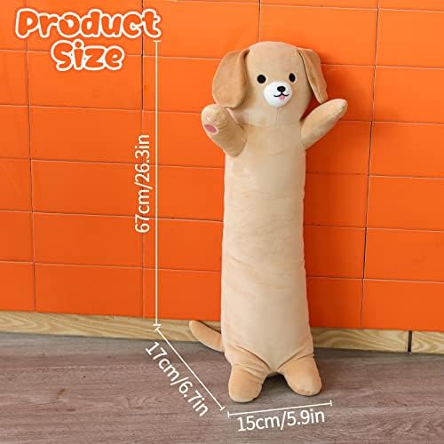 JEROKUMI Long Dog Plush Pillow 26 Inch