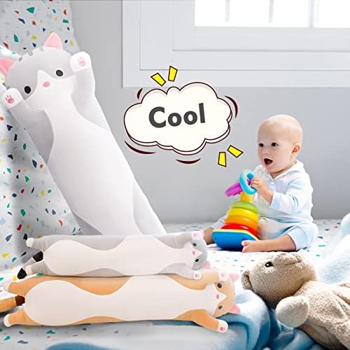 Long Cat Plush Pillow for Kids and Adults