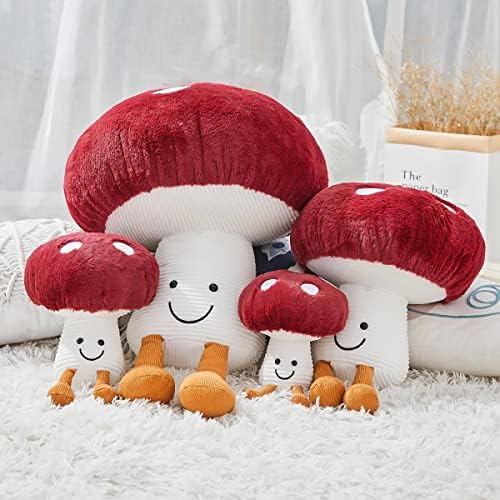Bestsea Red Mushroom Plush Pillow