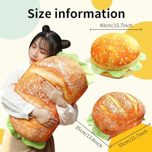 3D Simulation Cheeseburger Plush Pillow