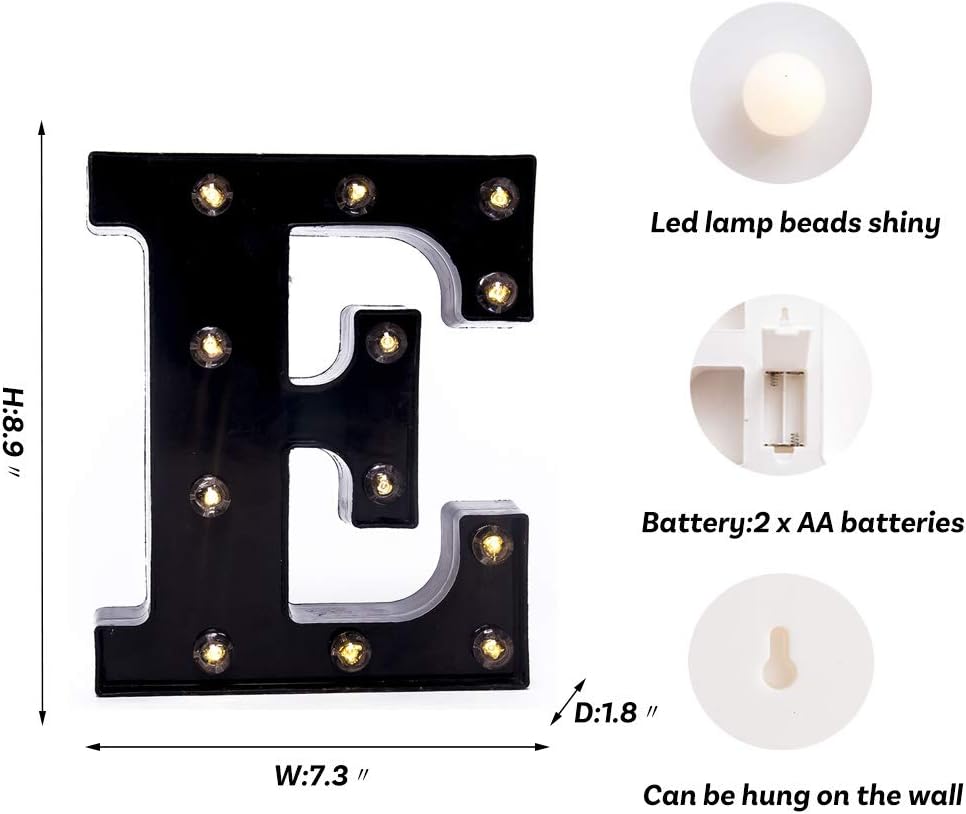 Foaky Black LED Marquee Number Light Sign 1