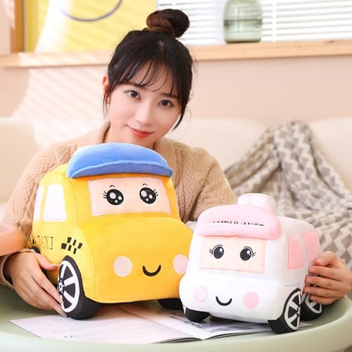 3D Cartoon Ambulance Plush Pillow Toy