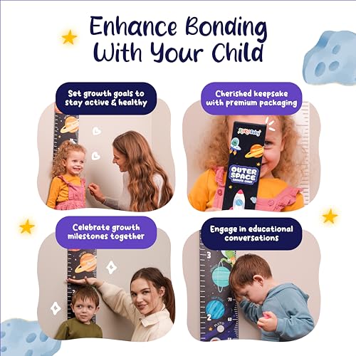 Kids Growth Chart for Wall - Outer Space Design