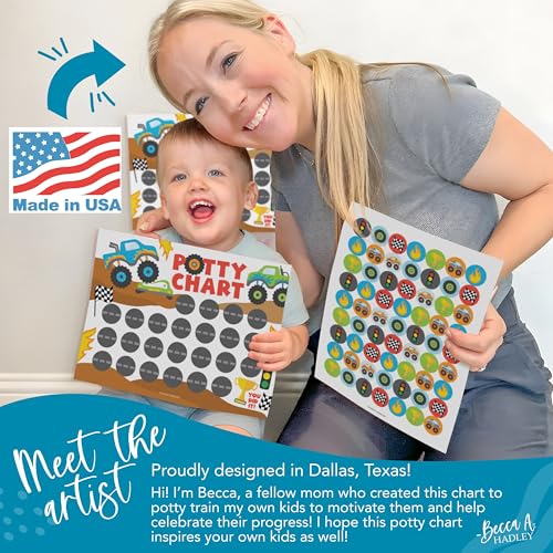 Hadley Designs Potty Training Chart for Toddlers Boys