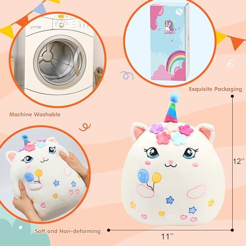 Easfan Birthday Princess Kitty Plush Pillow