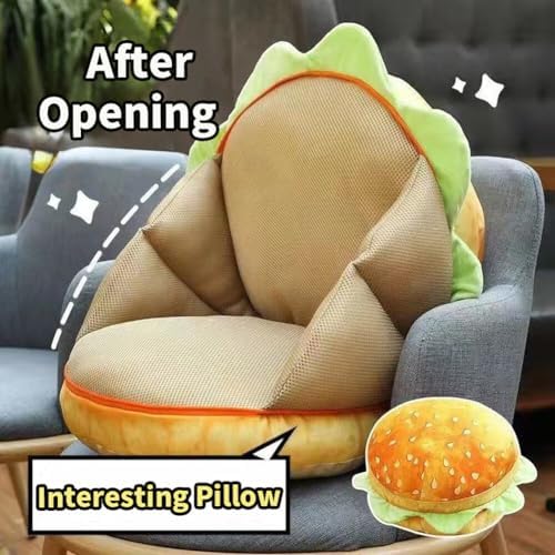 3D Simulation Cheeseburger Plush Pillow