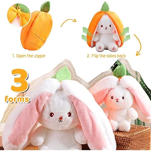 Mukorolee Reversible Bunny Plush Pillow Toy