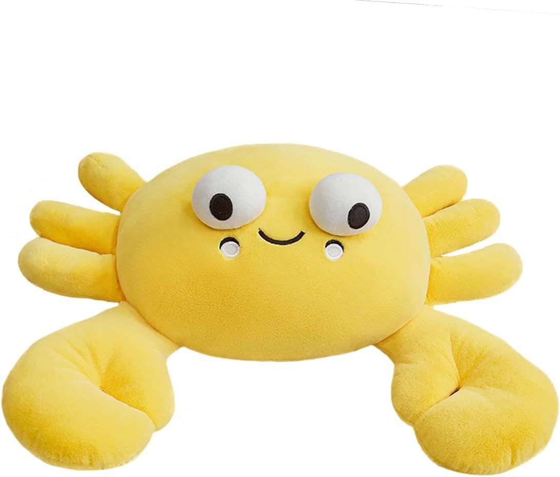 ELAINREN Giant Yellow Crab Plush Pillow