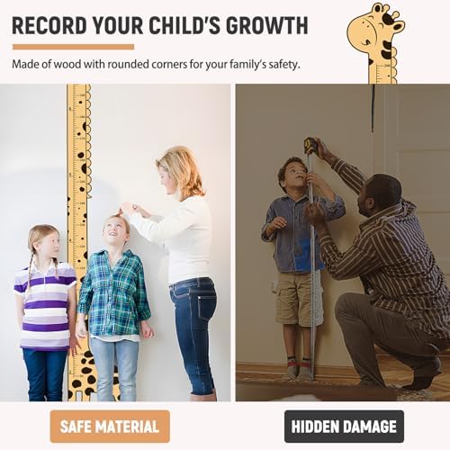 Wooden Growth Chart with Giraffe Design