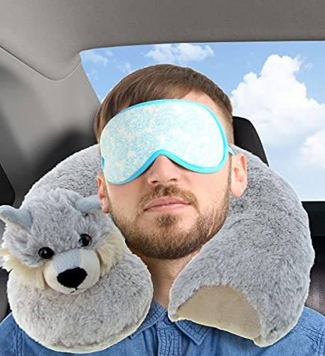 DolliBu Wolf Plush Neck Pillow