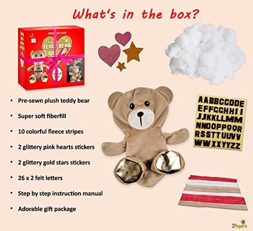 Make Your Own Teddy Bear Plush Pillow Kit for Kids No Sew