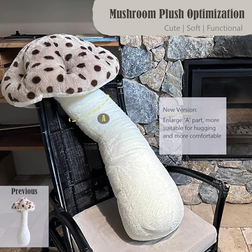 Hofun4U Mushroom Plush Pillow - Brown