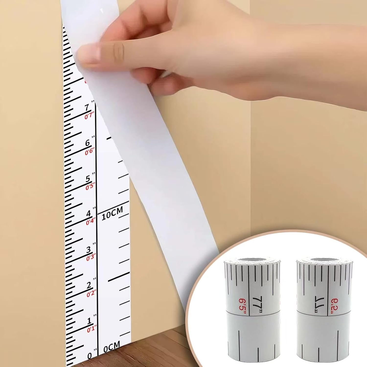 2Pack Height Indicator Tape Ruler for Growth Charts