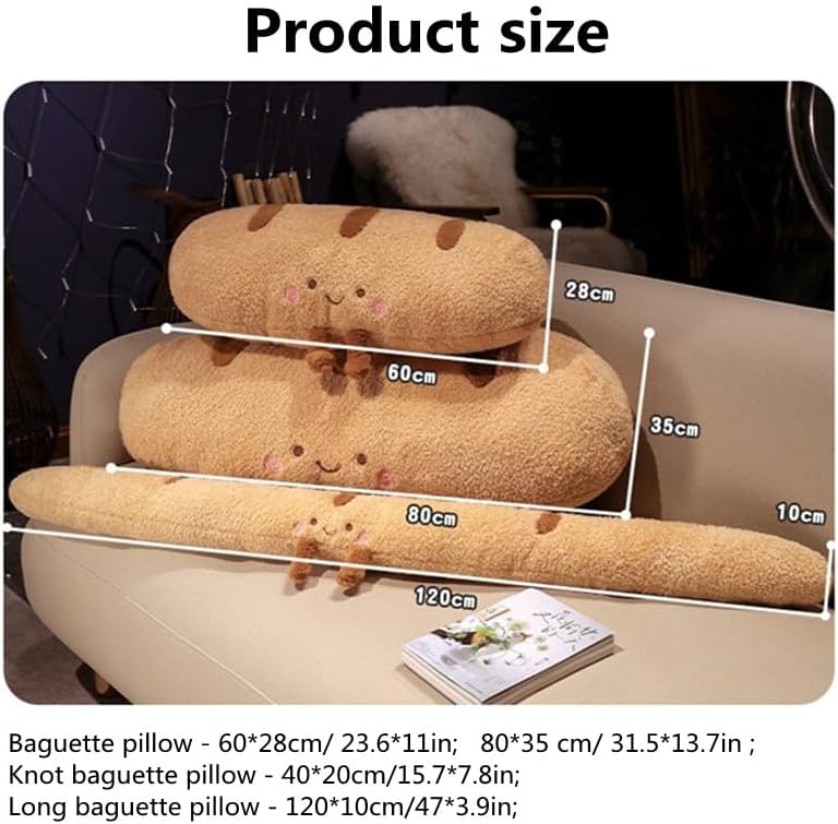 Cute Baguette Bread Plush Throw Pillow