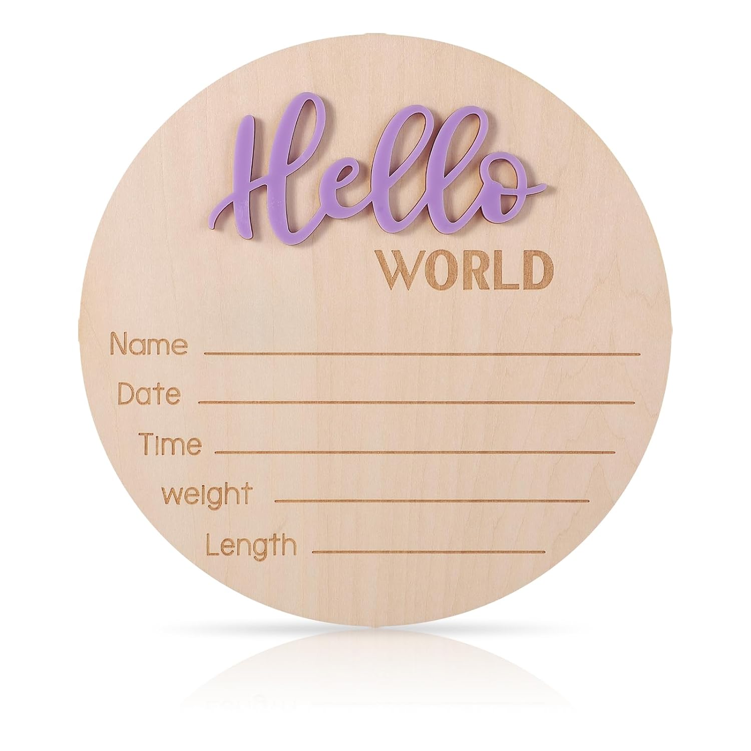 Newborn Hello World Wooden Sign
