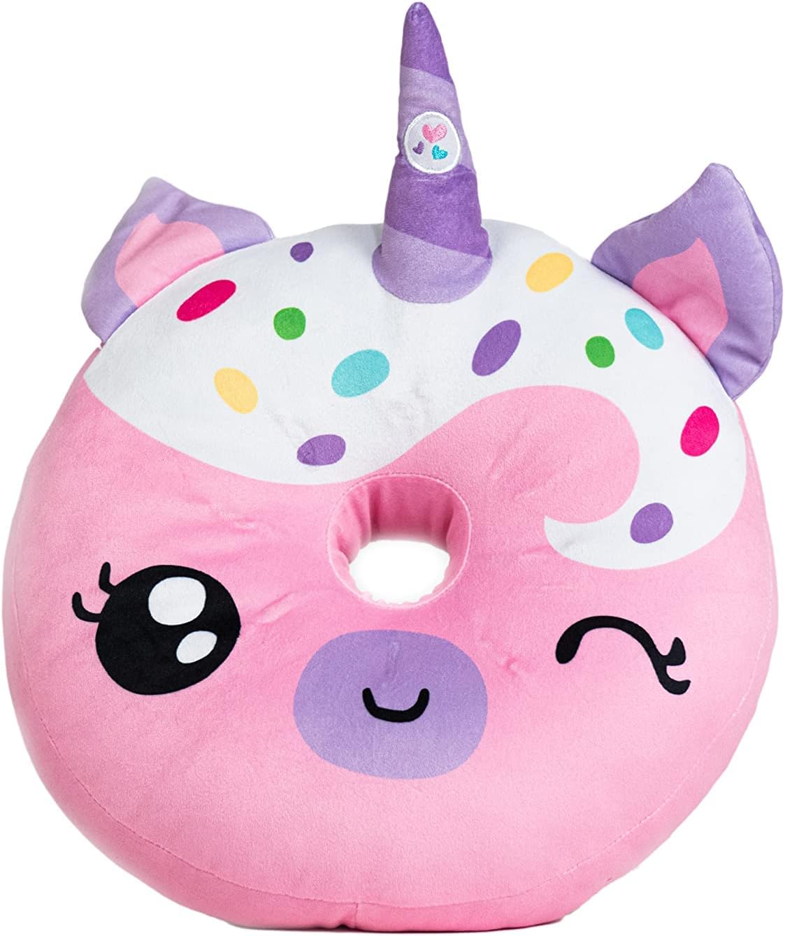 Light Up Pillow for Kids Unicorn Donut Pink