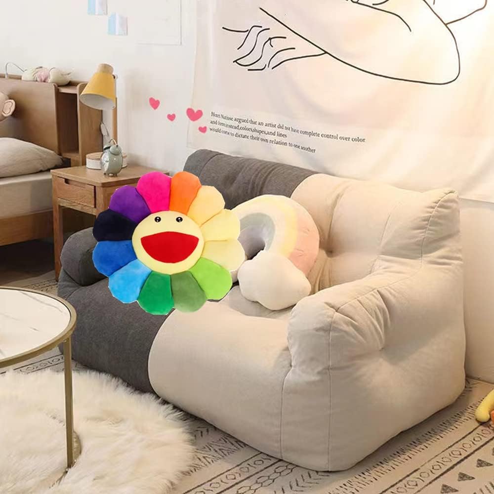 17 Inch Sunflower Plush Pillow with Smile Face