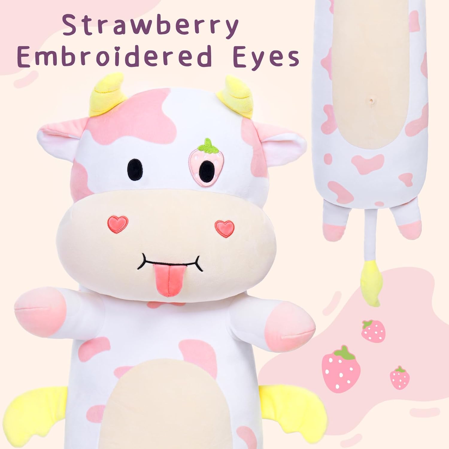 MorisMos Glow in the Dark Cow Pillow