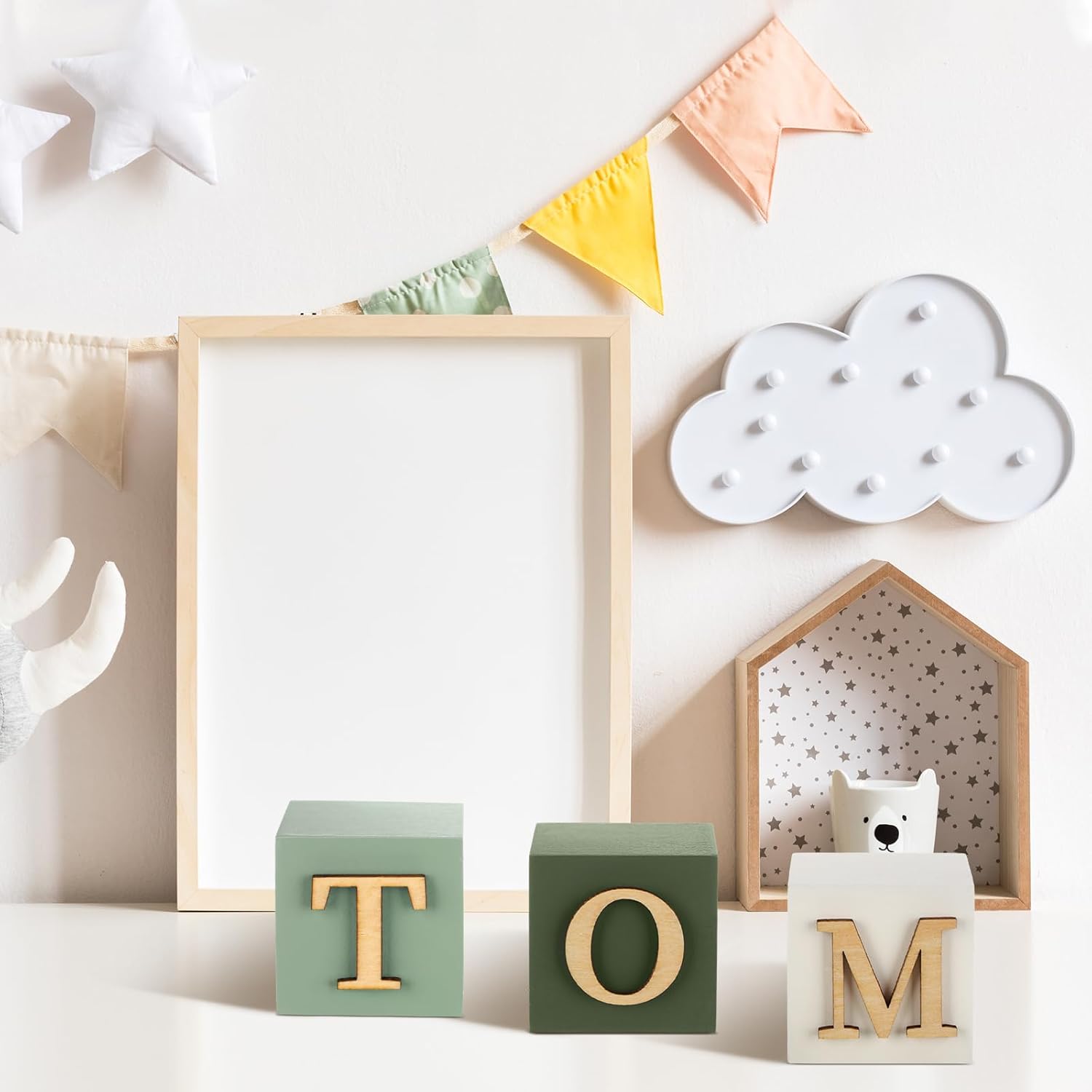 Kigley 8 Letter Wooden Name Sign Blocks 1