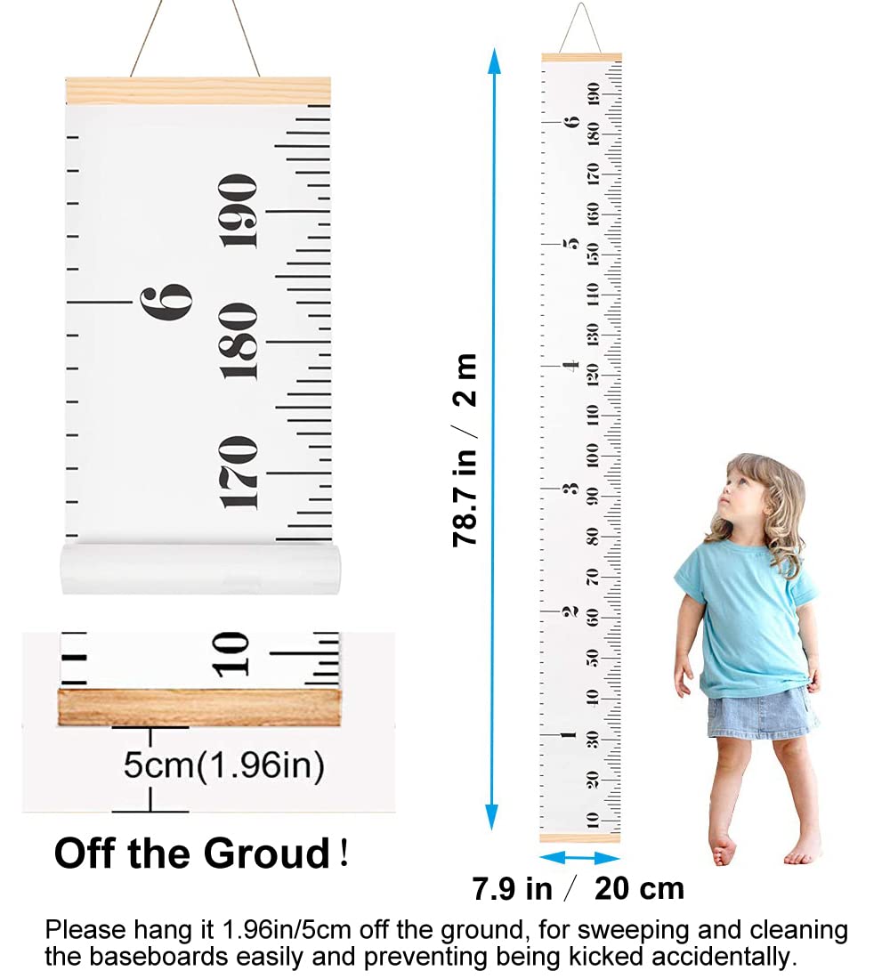 Growth Chart for Kids Wall Ruler with 2 Scales