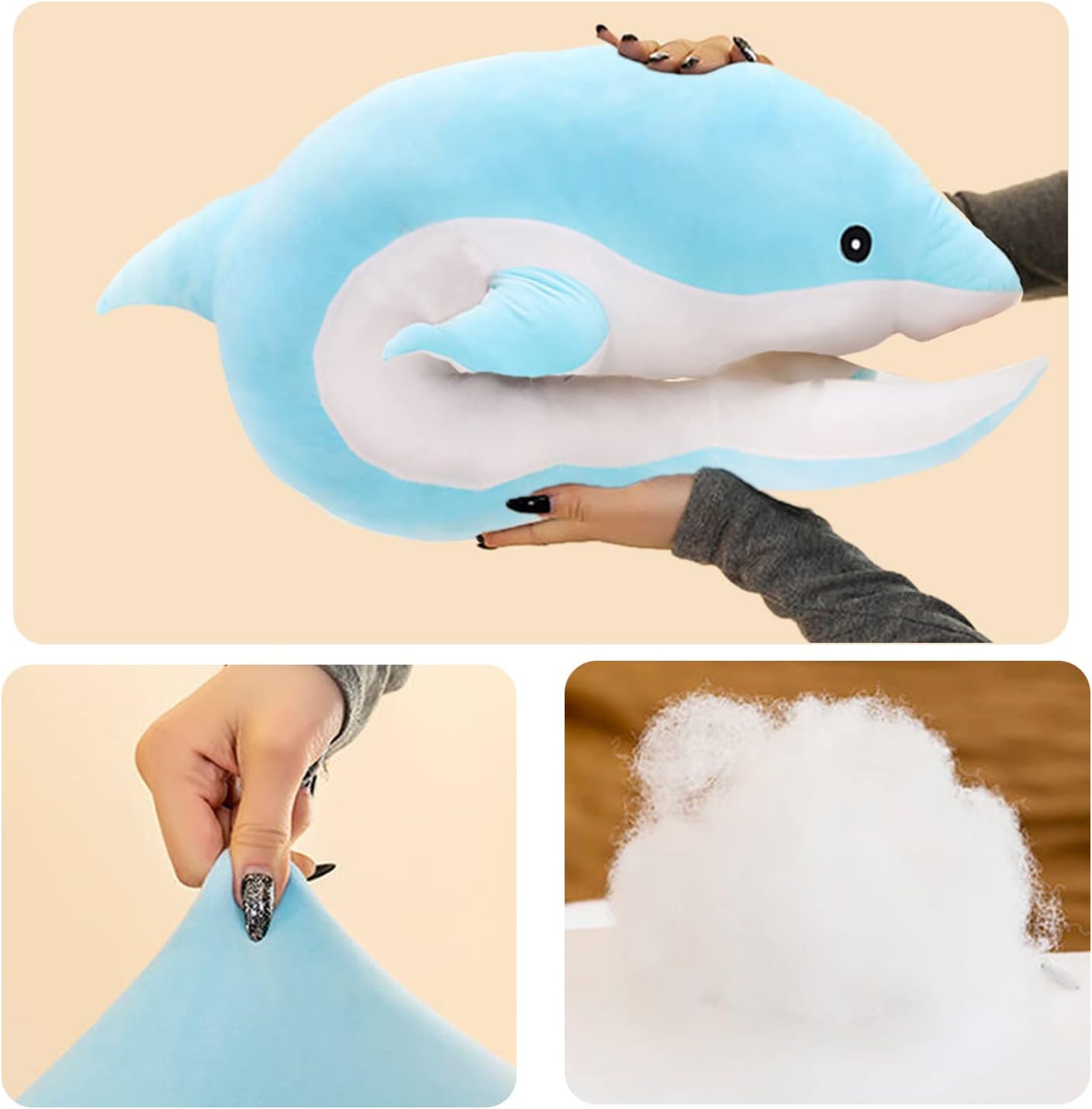 Dolphin Plush Pillow Soft Stuffed Animal Toy