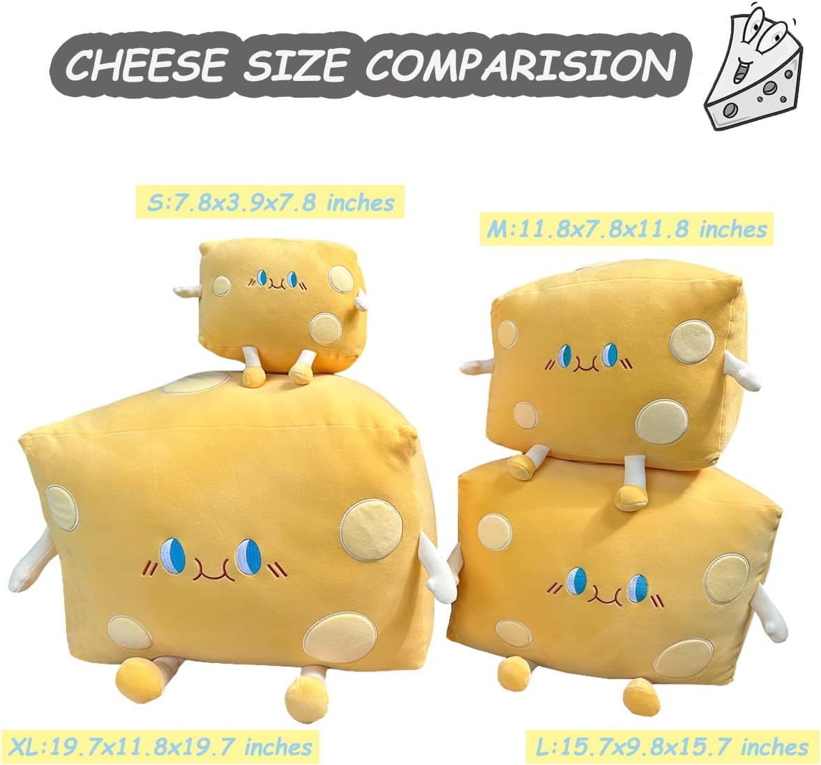 Cheese Stuffed Plush Pillow Toy