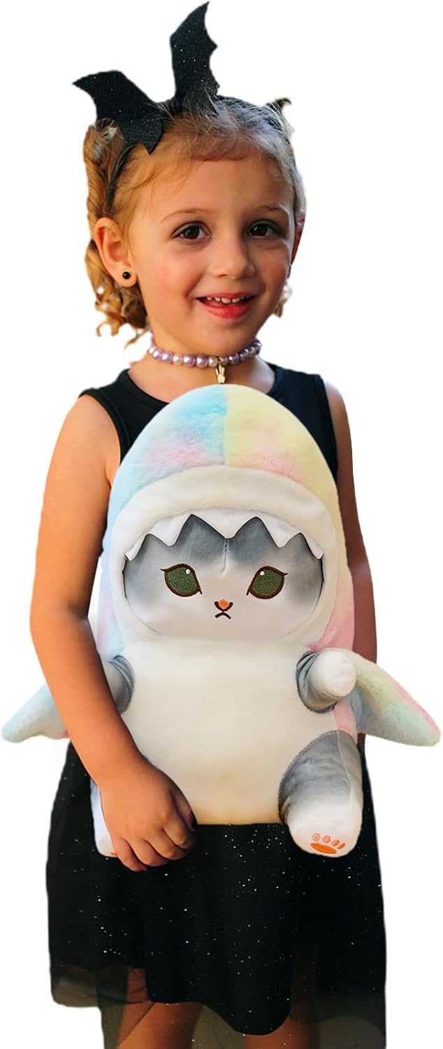 Kawaii Shark Cat Plush Pillow Toy 9 Inch 1