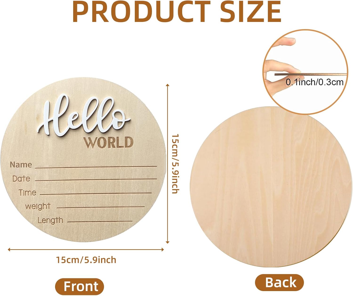 Baby Announcement Sign 59 Inch Wooden Hello World Newborn Welcome Sign