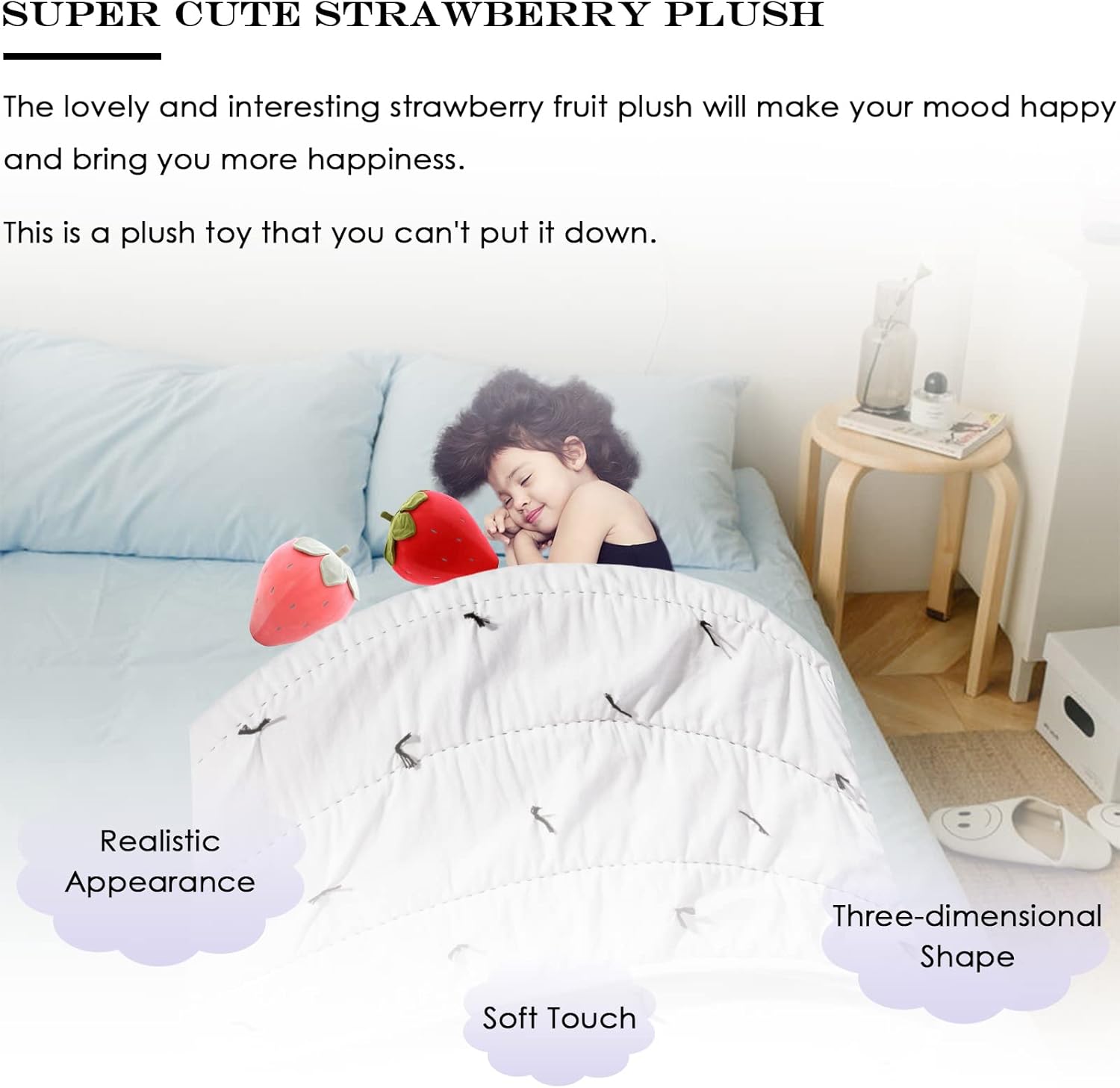 Strawberry Plush Toy for Kids 9 Inch Cute Design