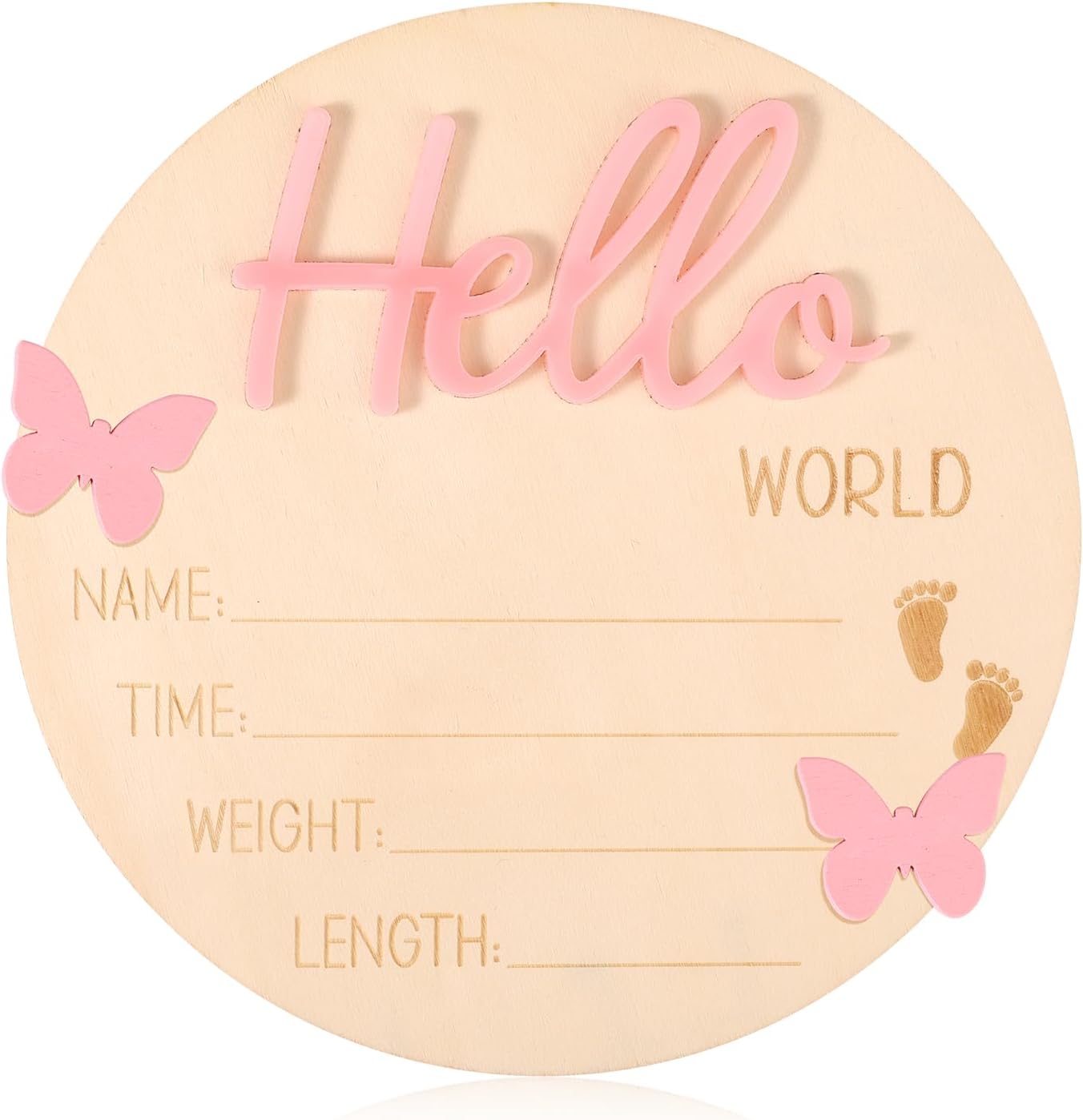 Baby Announcement Wooden Sign Board