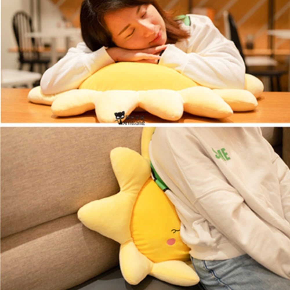 OUKEYI Soft Plush Sun Shape Pillow Yellow 177in