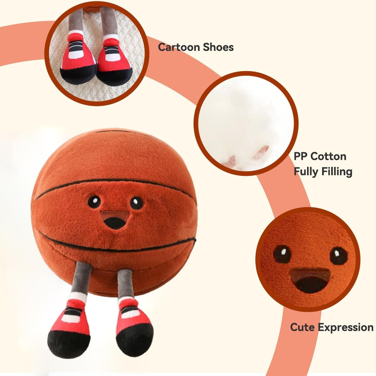 Funny Basketball Ball Pillow with Legs