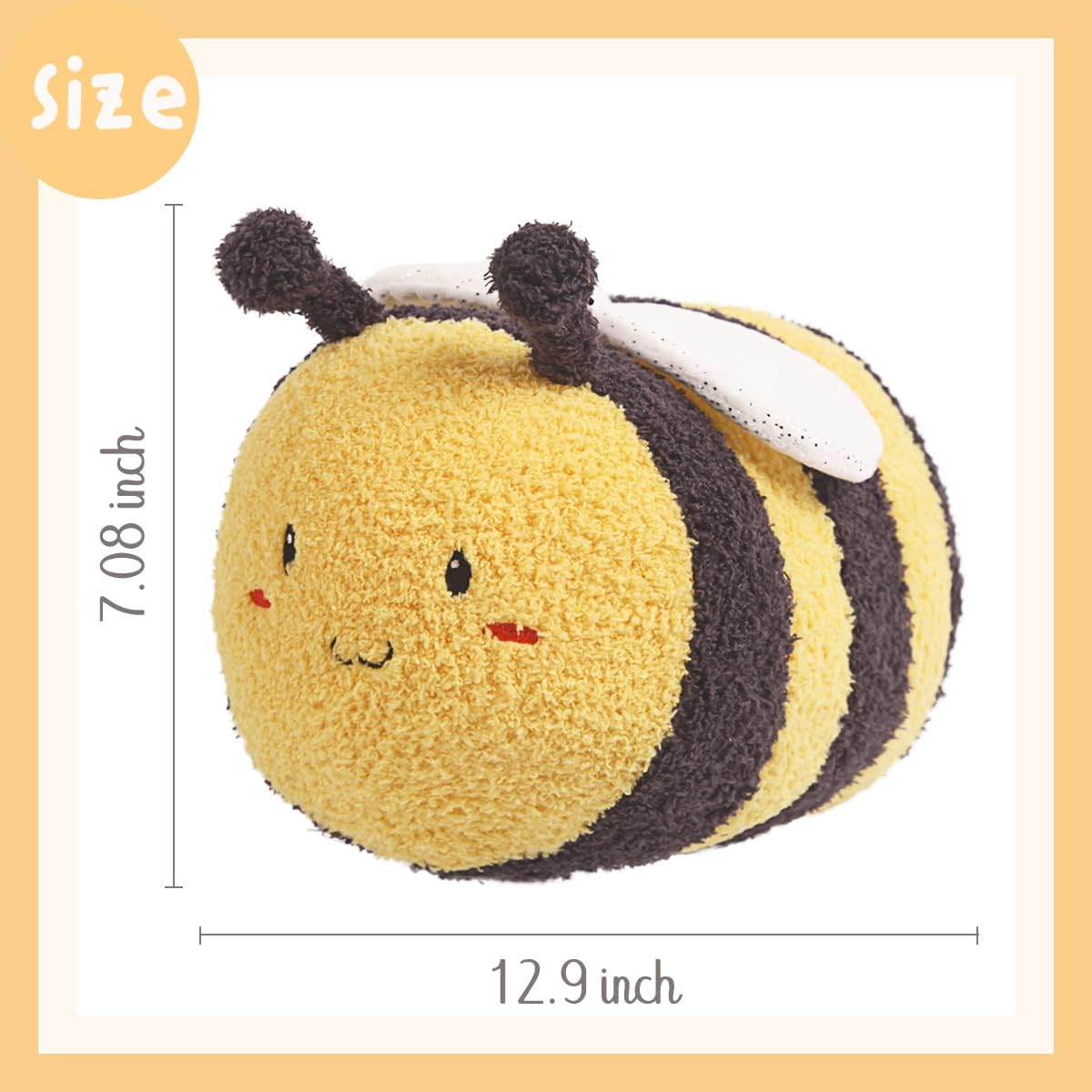 ARELUX 14in Plush Bumblebee Pillow Toy