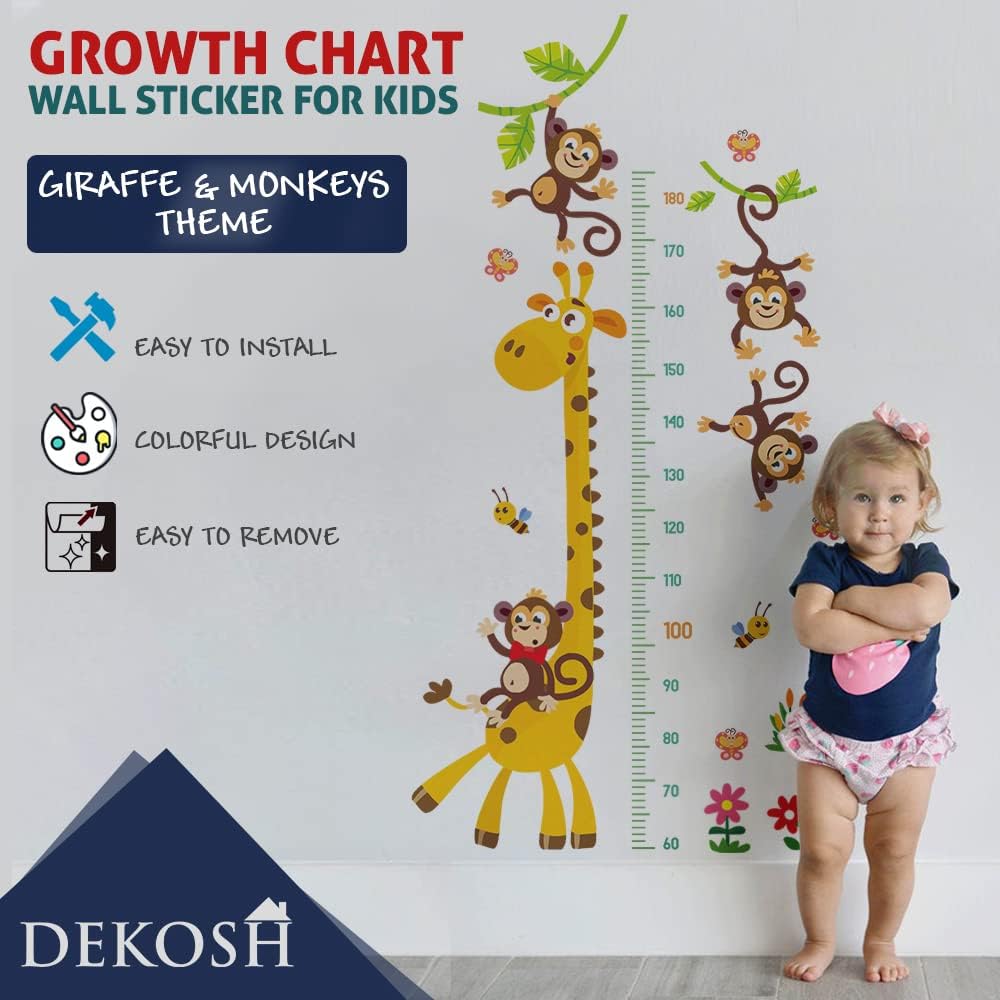 DEKOSH Giraffe Monkeys Kids Height Chart
