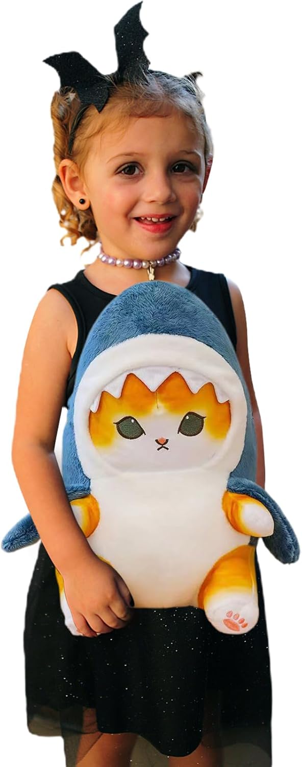 Kawaii Shark Cat Plush Pillow Toy 9 Inch