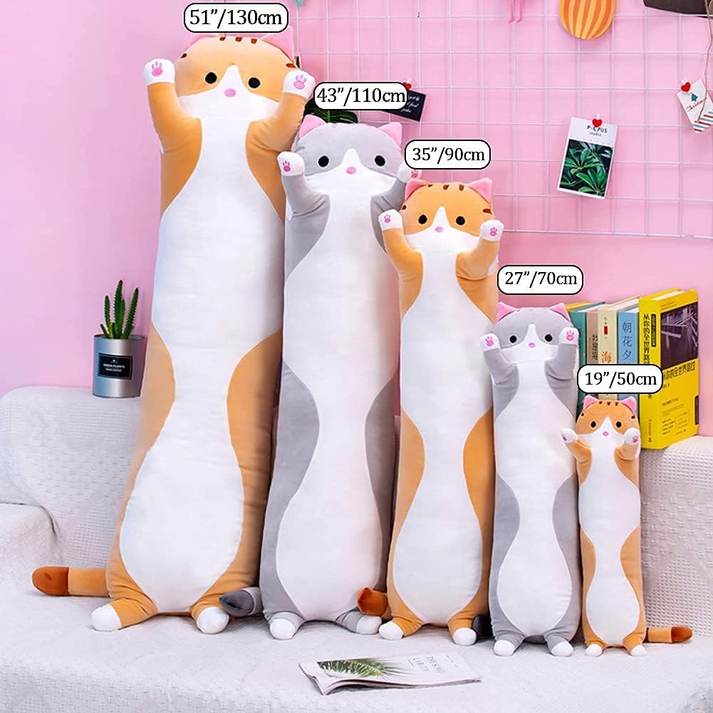 Cute Cat Plush Body Pillow for Hugging
