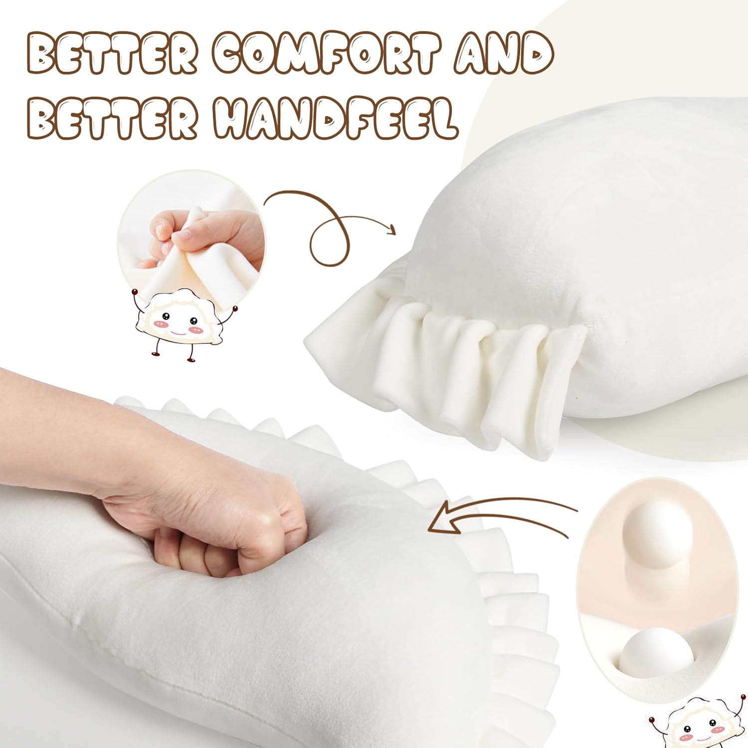 Dumpling Plush Pillow Toy White 157in