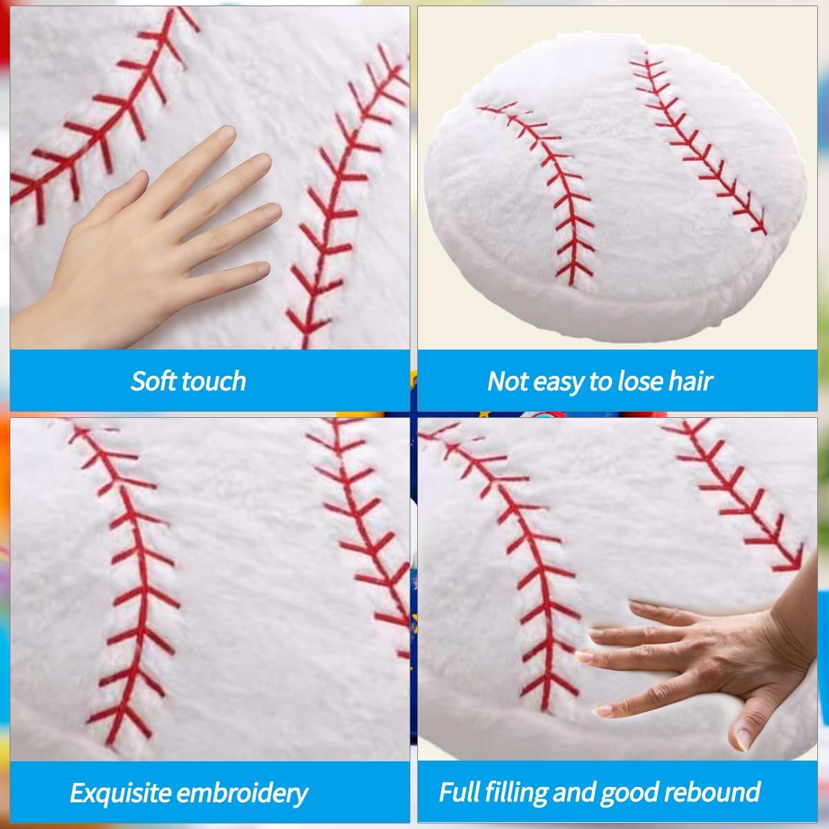 Baseball Sports Pillow Fluffy Soft