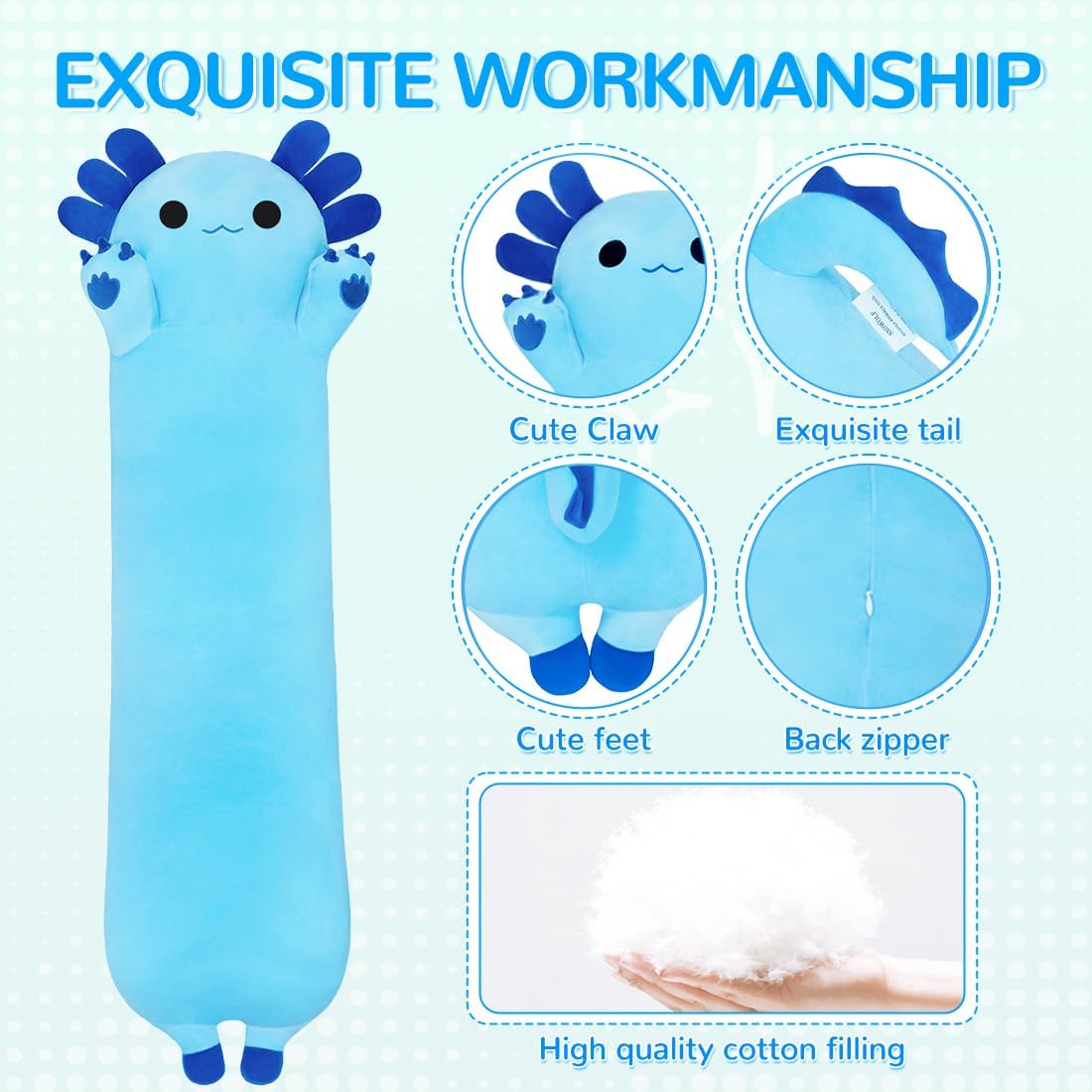 Plush Axolotl Hugging Pillow Toy 1