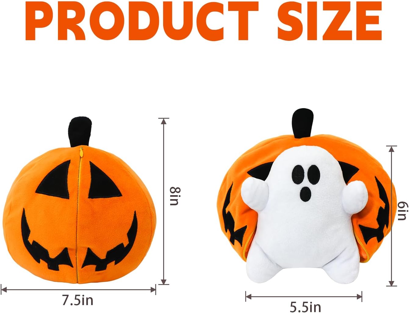 Halloween Pumpkin Ghost Plush Pillow