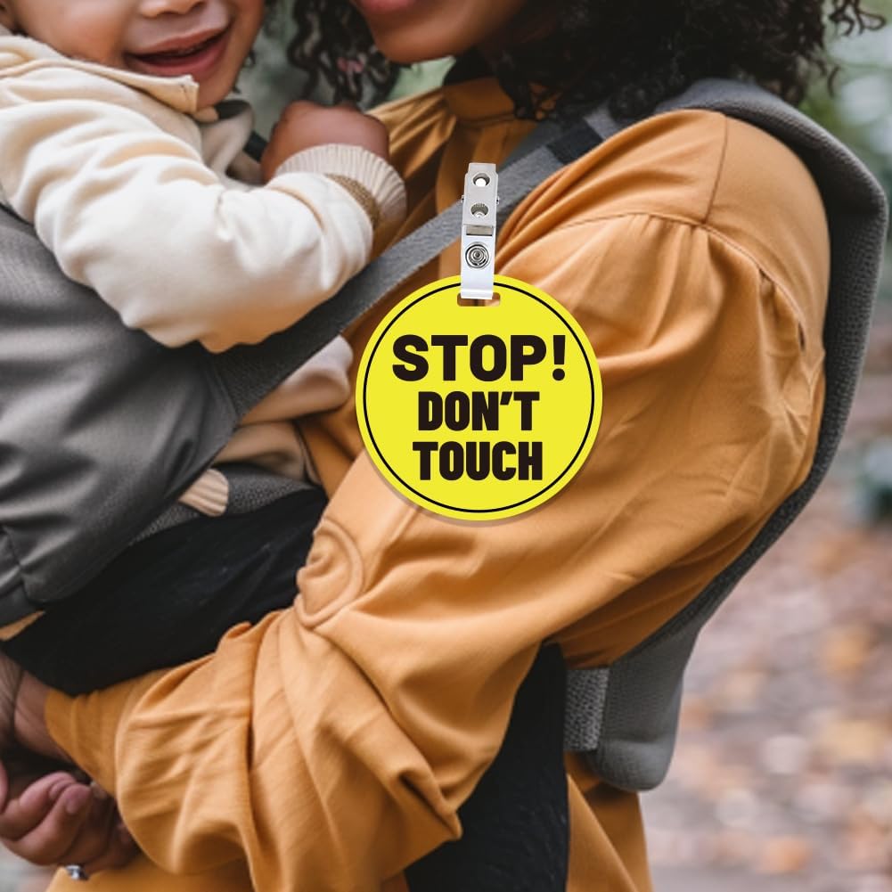 PLIGREAT 2 Pack Yellow Stop Touch Baby Sign