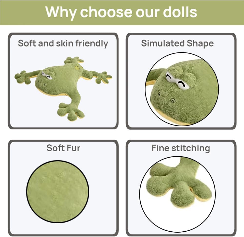 Giant Frog Plush Pillow Toy for Kids