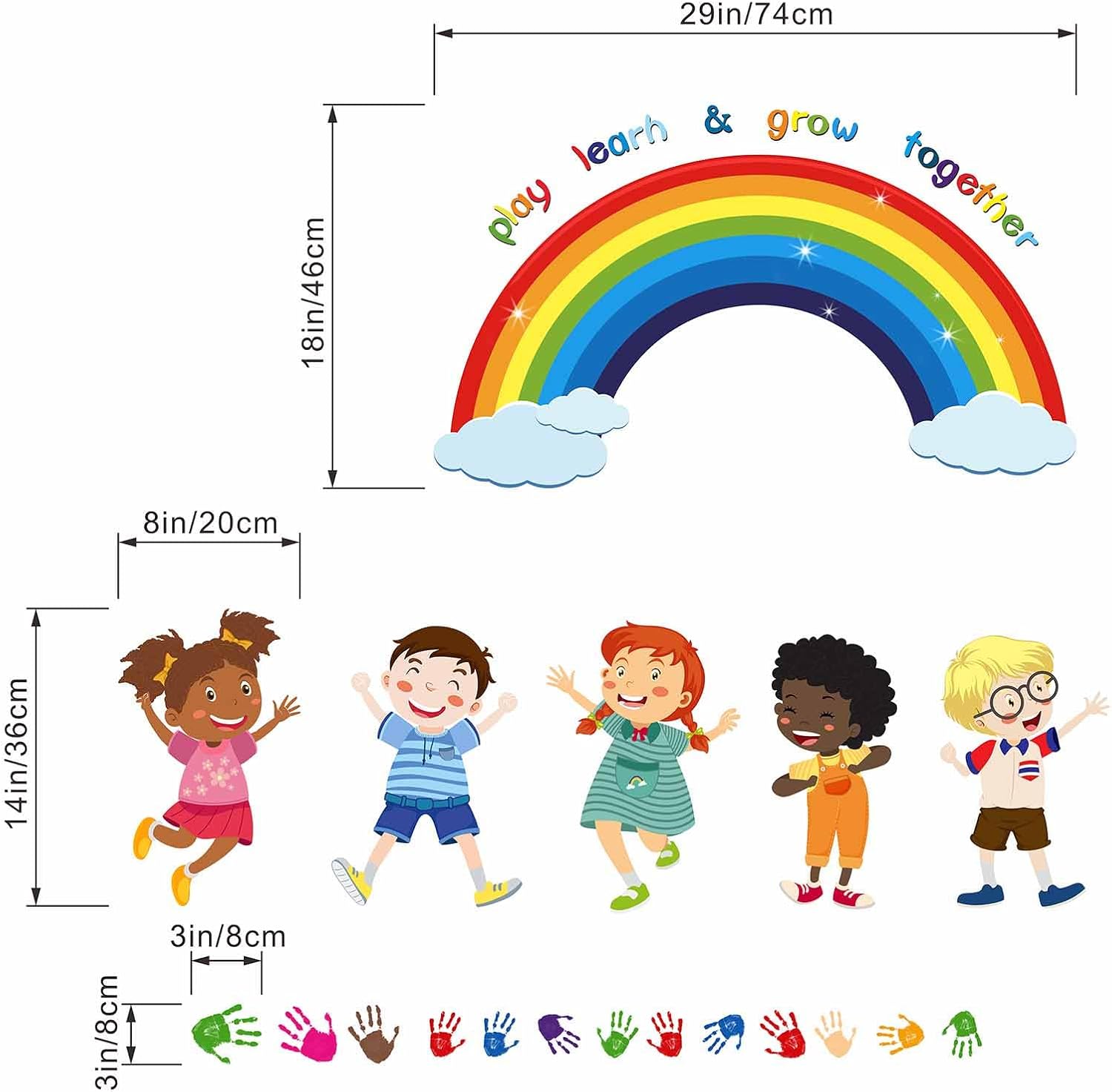 Play Learn Grow Wall Decals