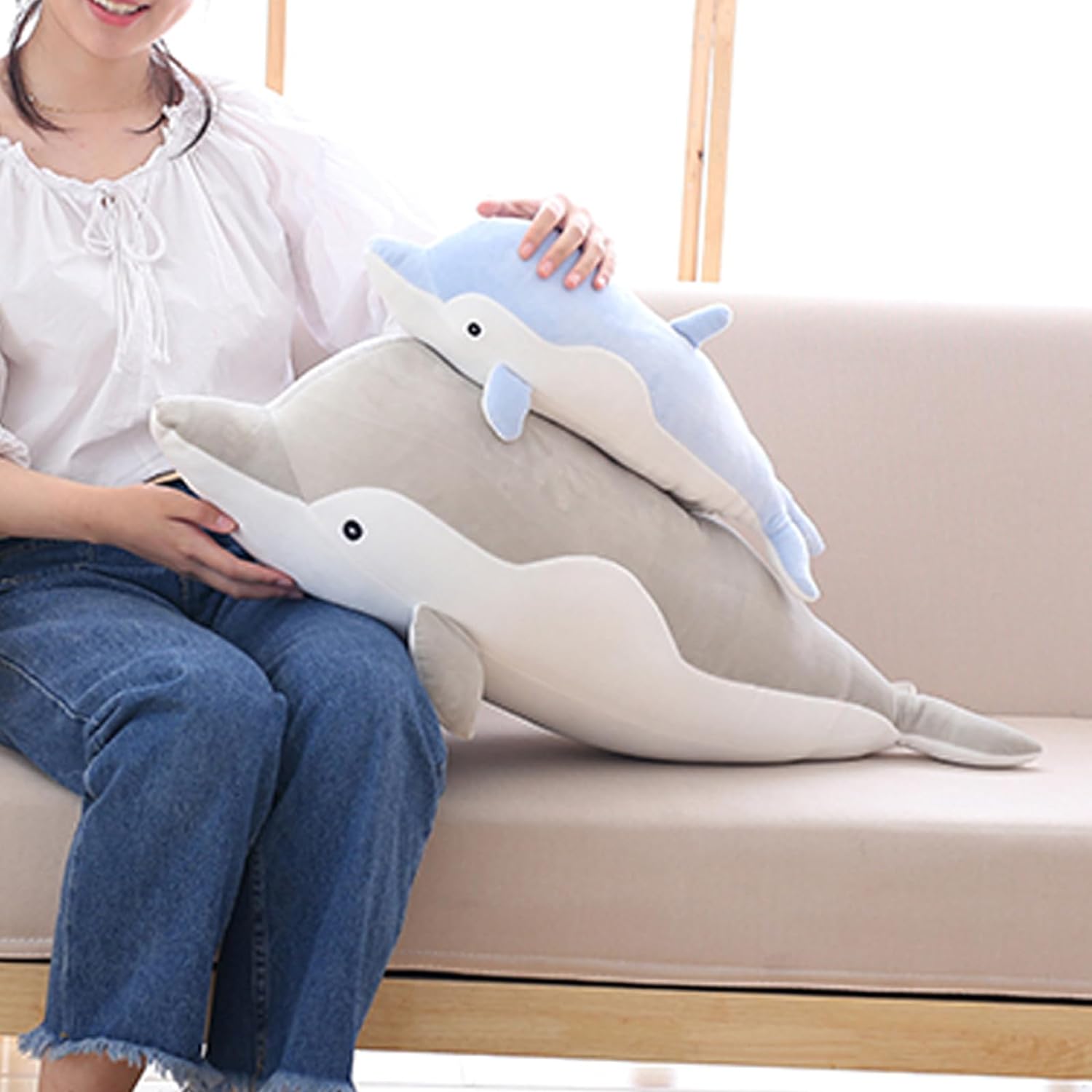 Levenkeness Dolphin Plush Hugging Pillow