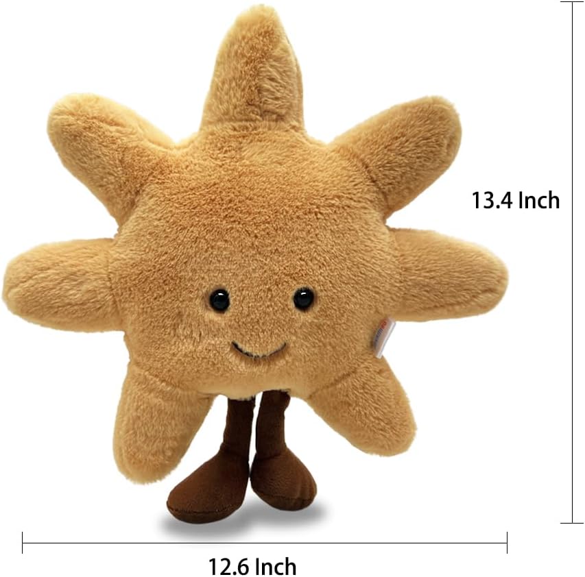 Plush Sun Throw Pillow - 14 Inch Cuddleable Stuffed Animal