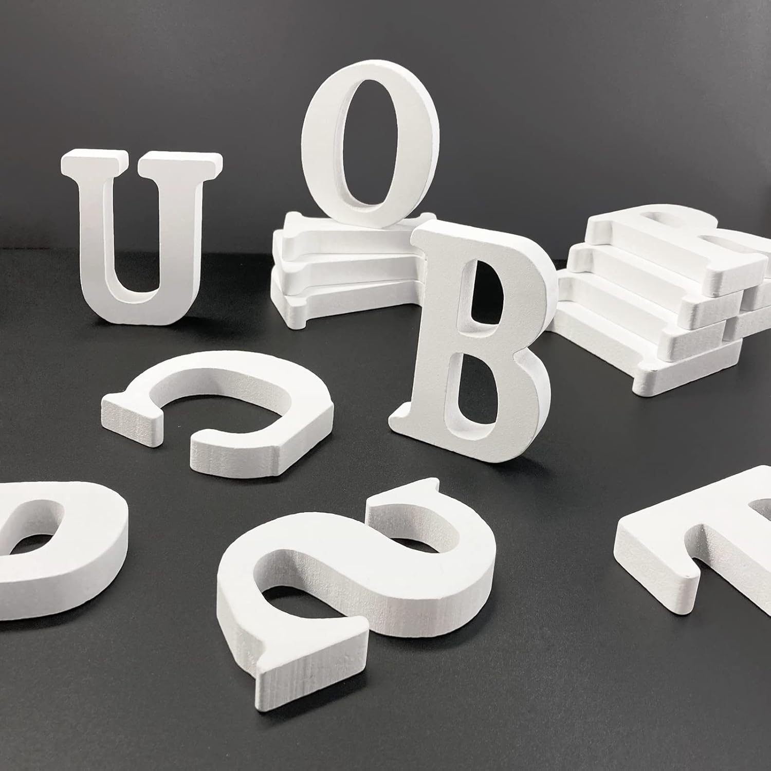 6 Inch White Unfinished Wooden Letter N