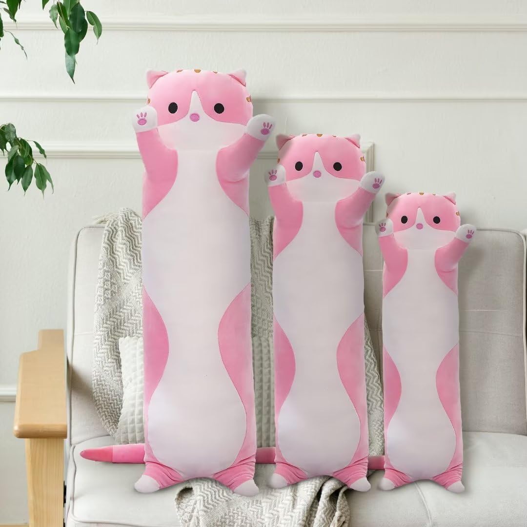 Cute Cat Plush Long Body Pillow