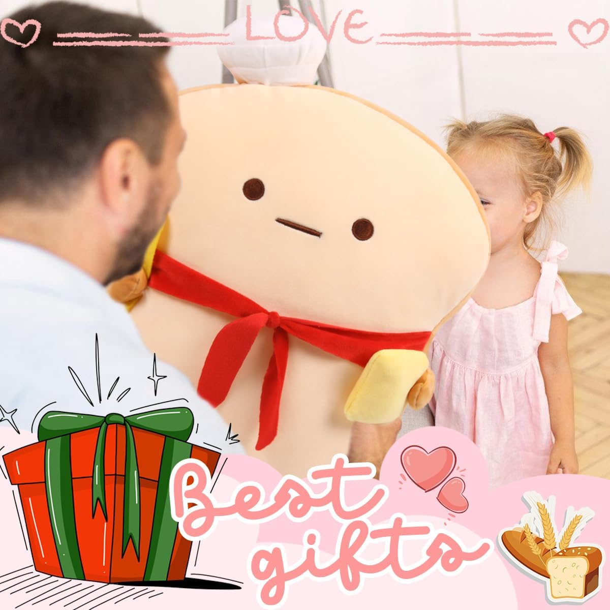 ARELUX 177in Cute Toast Plush Pillow
