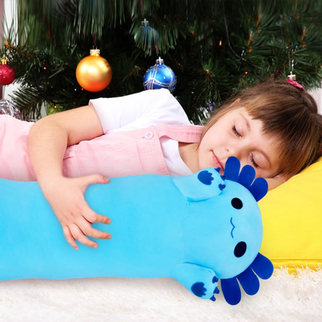 Chubbyjoy Long Axolotl Plush Pillow Blue
