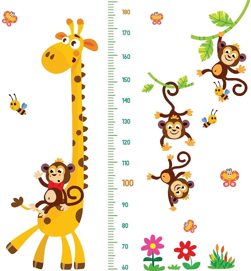 DEKOSH Giraffe Monkeys Kids Height Chart